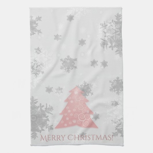 Rosa Weihnachtsbaum Küchentuch (Vertikal)