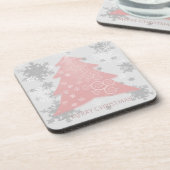 Rosa Weihnachtsbaum Kunststoff-Untersetzer Getränkeuntersetzer (Linke Seite)