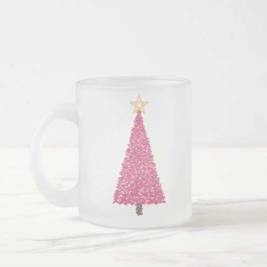 Rosa Weihnachtsbaum Mattglastasse (Links)