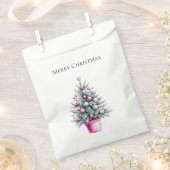 Rosa Weihnachtsbaum mit Dekorationen Geschenktütchen (Ausgeschnitten)