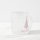 Rosa Weihnachtsbaum mit Stern Mattglastasse (VorderseiteRechts)