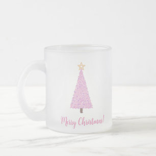 Rosa Weihnachtsbaum mit Stern Mattglastasse