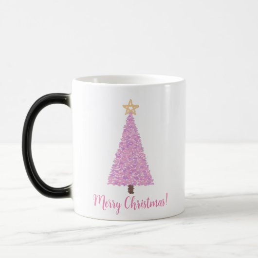 Rosa Weihnachtsbaum mit Stern Verwandlungstasse (Links)