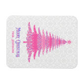 Rosa Weihnachtsbaum Name Custom Sparkle Magnet (Horizontal)