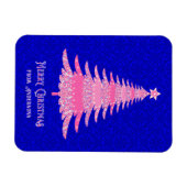 Rosa Weihnachtsbaum Personalisiert Sparkle Moderne Magnet (Horizontal)