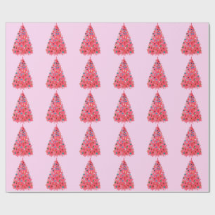 Rosa Weihnachtsbaum Pink Wrapping Paper Geschenkpapier