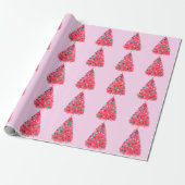 Rosa Weihnachtsbaum Pink Wrapping Paper Geschenkpapier (Ungerollt)
