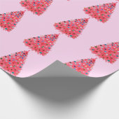 Rosa Weihnachtsbaum Pink Wrapping Paper Geschenkpapier (Ecke)