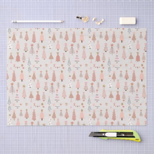 Rosa Weihnachtsbaum Seidenpapier (Handwerk)