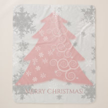 Rosa Weihnachtsbaum Sherpa Blanket
