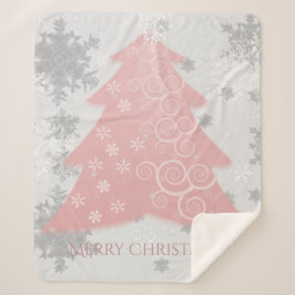 Rosa Weihnachtsbaum Sherpa Blanket Sherpadecke