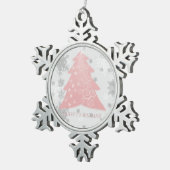 Rosa Weihnachtsbaum Snowflake Ornament (Rechts)