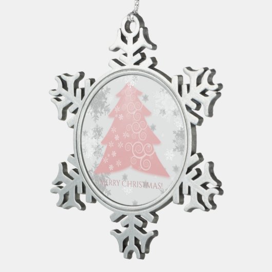 Rosa Weihnachtsbaum Snowflake Ornament (Rechts)