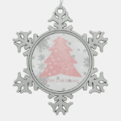 Rosa Weihnachtsbaum Snowflake Ornament (Vorderseite)