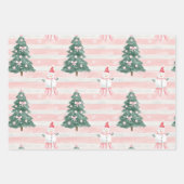 Rosa Weihnachtsbaum Snowman Playful Snowflakes Geschenkpapier Set (Vorderseite)