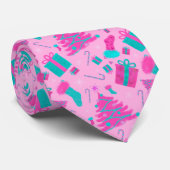 Rosa Weihnachtsbaum Strumpf Bonbons Geschenke Krawatte (Gerollt)