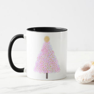 Rosa Weihnachtsbaum Tasse