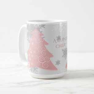 Rosa Weihnachtsbaum Tasse