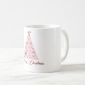 Rosa Weihnachtsbaum-Tasse Kaffeetasse (VorderseiteRechts)