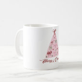 Rosa Weihnachtsbaum-Tasse Kaffeetasse (Vorderseite Links)