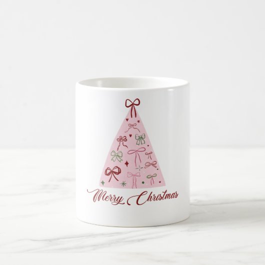 Rosa Weihnachtsbaum-Tasse Kaffeetasse (Mittel)