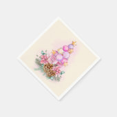 Rosa Weihnachtsbaum- und Geschenkbox-Ornament Serviette (Ecke)