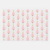 Rosa Weihnachtsbaum und Golden Star, Pink 'n Gold Geschenkpapier Set (Vorderseite)