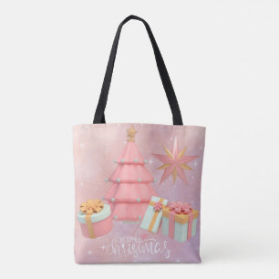 Rosa Weihnachtsbaum und Goldstars Tasche