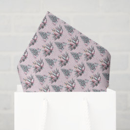 Rosa Weihnachtsbaum und Kerze Seidenpapier