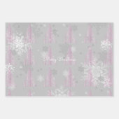 Rosa Weihnachtsbaum und Schneeflocken Wrapping Pap Geschenkpapier Set (Vorderseite 3)