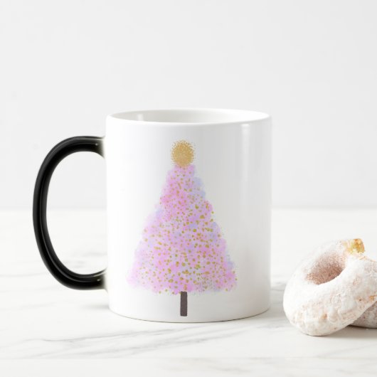 Rosa Weihnachtsbaum Verwandlungstasse (Mit Donut)