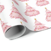 Rosa Weihnachtsbaum Weihnachten Geschenkpapier (Rolleneckpunkt)