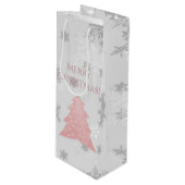 Rosa Weihnachtsbaum Weinbeutel Geschenktüte Für Weinflaschen (Vorderseite Schrägansicht)