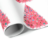 Rosa Weihnachtsbaum Weißbroschüre Geschenkpapier (Rolleneckpunkt)
