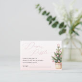 Rosa Weihnachtsbaum Winter Mädchen Windel-Raffle Begleitkarte (Stehend Vorderseite)