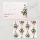 Rosa Weihnachtsbaum Winter Mädchen Windel-Raffle Begleitkarte (Vorne/Hinten)