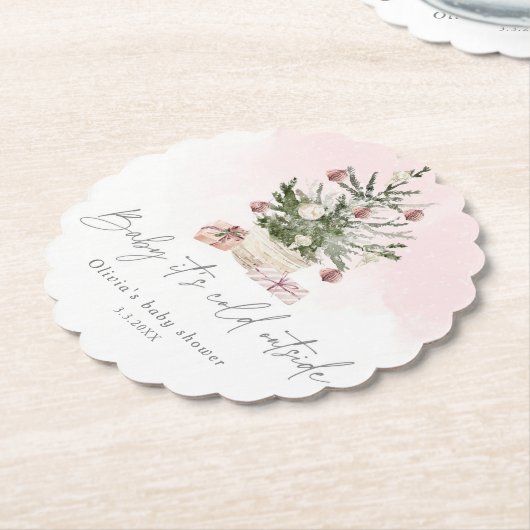 Rosa Weihnachtsbaumdusche Untersetzer (angewinkelt)