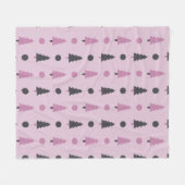 Rosa Weihnachtsbäume Fleecedecke (Vorderseite (Horizontal))