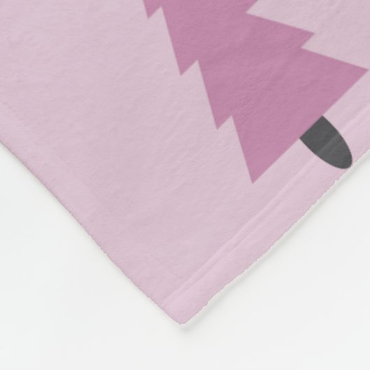 Rosa Weihnachtsbäume Fleecedecke (Ecke)