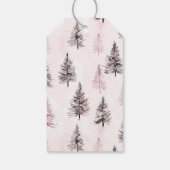 Rosa Weihnachtsbäume Geschenkanhänger (Rückseite)