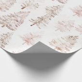 Rosa Weihnachtsbäume Geschenkpapier (Ecke)