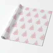 Rosa Weihnachtsbäume Geschenkpapier (Ungerollt)