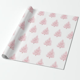 Rosa Weihnachtsbäume Geschenkpapier