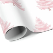 Rosa Weihnachtsbäume Geschenkpapier (Rolleneckpunkt)