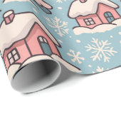 Rosa Weihnachtsbäume Geschenkpapier (Rolleneckpunkt)