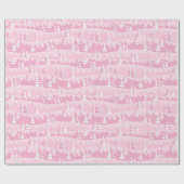 Rosa Weihnachtsbäume Geschenkpapier (Flach)