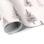 Rosa Weihnachtsbäume Geschenkpapier (Rolleneckpunkt)