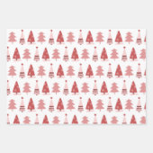 Rosa Weihnachtsbäume Geschenkpapier Set (Vorderseite 2)