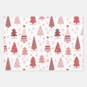 Rosa Weihnachtsbäume Geschenkpapier Set (Vorderseite)
