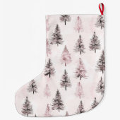 Rosa Weihnachtsbäume Großer Weihnachtsstrumpf (Rückseite)